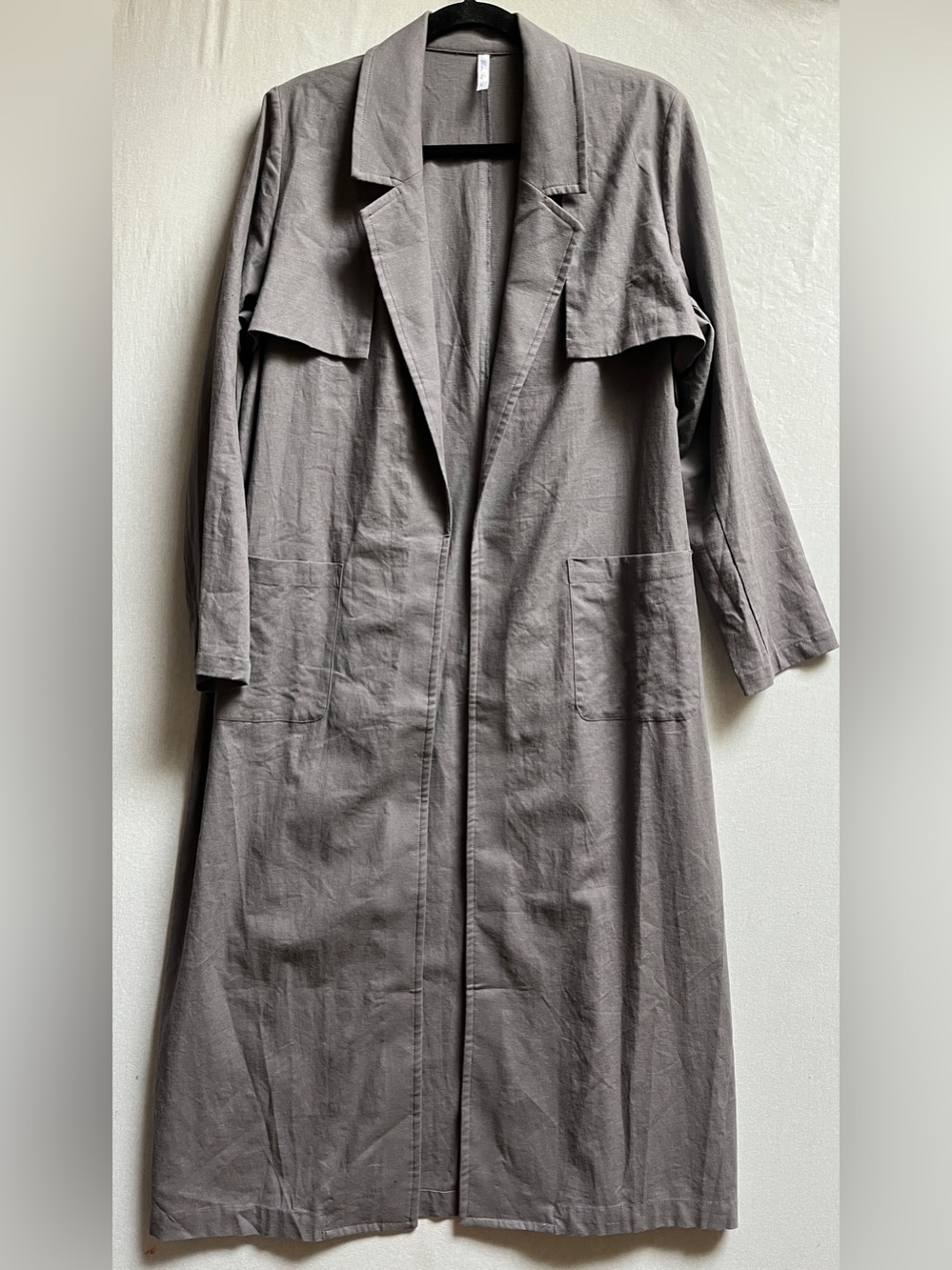 Blue Sky Linen Blend Trench Coat Jacket Size L